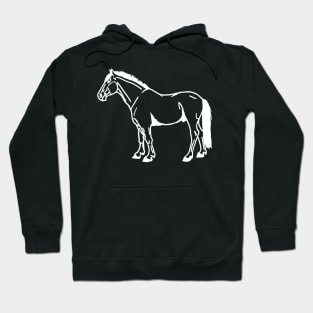 white horse line art Hoodie